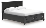 Lanolee California King Panel Storage Bed with Dresser and Chest in Black from Ashley Furniture - Luna Furniture