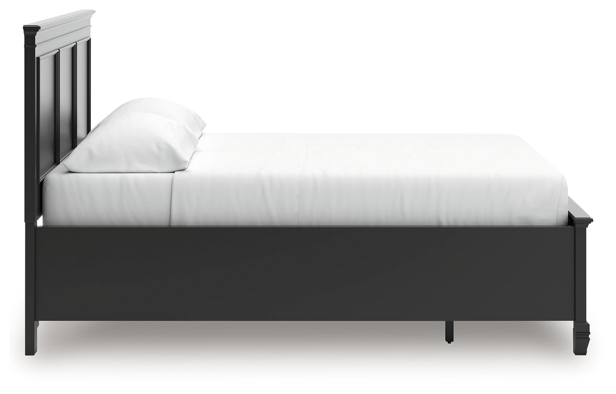 Lanolee California King Panel Storage Bed with Dresser and Chest in Black from Ashley Furniture - Luna Furniture
