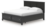 Lanolee California King Panel Storage Bed with Dresser and Chest in Black from Ashley Furniture - Luna Furniture