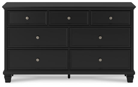 Lanolee California King Panel Storage Bed with Dresser and Nightstand in Black from Ashley - Luna Furniture