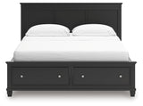 Lanolee California King Panel Storage Bed with Dresser and Nightstand in Black from Ashley - Luna Furniture