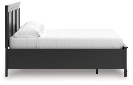 Lanolee California King Panel Storage Bed with Mirrored Dresser in Black from Ashley - Luna Furniture