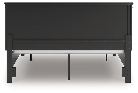 Lanolee California King Panel Storage Bed with Mirrored Dresser in Black from Ashley - Luna Furniture