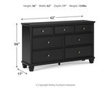 Lanolee Full Panel Storage Bed with Dresser and Chest in Black from Ashley Furniture - Luna Furniture