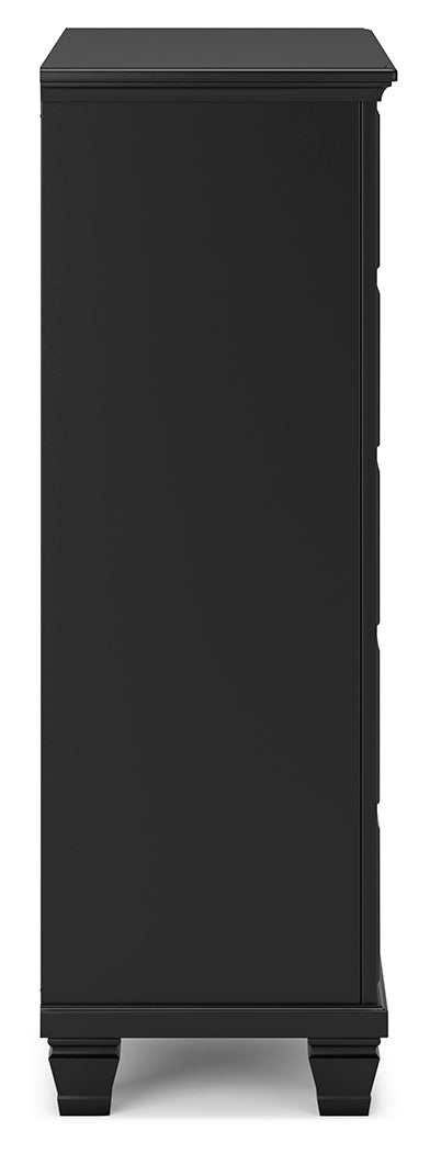 Lanolee Full Panel Storage Bed with Dresser and Chest in Black from Ashley Furniture - Luna Furniture