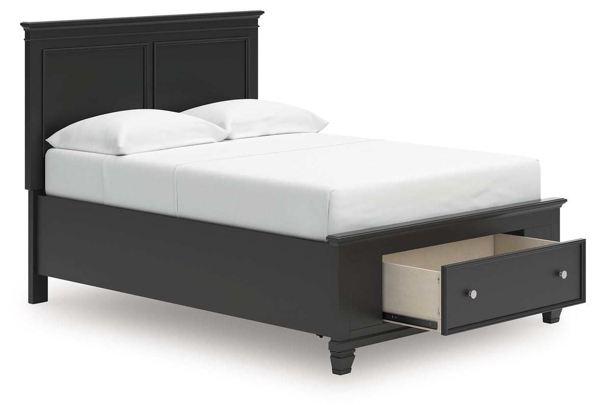 Lanolee Full Panel Storage Bed with Dresser and Nightstand in Black from Ashley Furniture - Luna Furniture