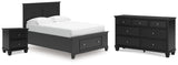 Lanolee Full Panel Storage Bed with Dresser and Nightstand in Black from Ashley Furniture - Luna Furniture
