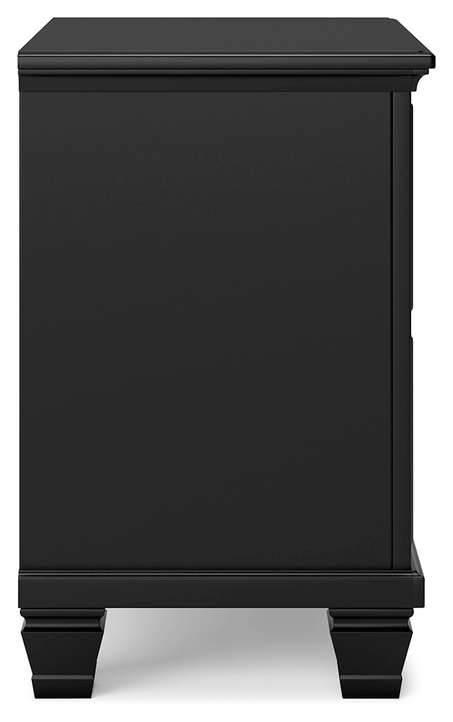 Lanolee Full Panel Storage Bed with Dresser and Nightstand in Black from Ashley Furniture - Luna Furniture