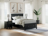 Lanolee Full Panel Storage Bed with Dresser and Nightstand in Black from Ashley Furniture - Luna Furniture