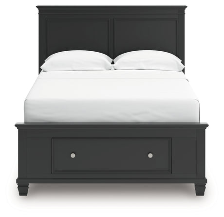 Lanolee Full Panel Storage Bed with Dresser in Black from Ashley - Luna Furniture