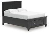 Lanolee Full Panel Storage Bed with Dresser in Black from Ashley - Luna Furniture