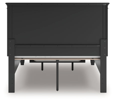 Lanolee Full Panel Storage Bed with Mirrored Dresser and Nightstand in Black from Ashley - Luna Furniture