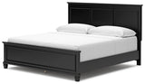 Lanolee King Panel Bed with Mirrored Dresser and 2 Nightstands in Black from Ashley - Luna Furniture