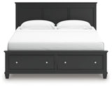 Lanolee King Panel Storage Bed with Dresser and Chest in Black from Ashley - Luna Furniture