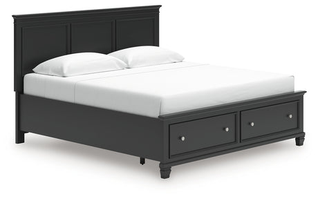 Lanolee King Panel Storage Bed with Dresser and Chest in Black from Ashley - Luna Furniture