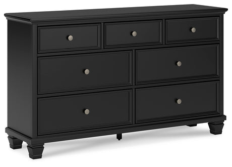 Lanolee King Panel Storage Bed with Dresser and Chest in Black from Ashley - Luna Furniture