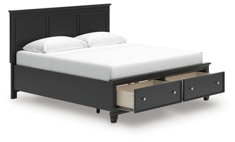 Lanolee King Panel Storage Bed with Dresser and Nightstand in Black from Ashley - Luna Furniture