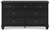 Lanolee King Panel Storage Bed with Dresser in Black from Ashley - Luna Furniture