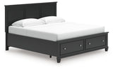 Lanolee King Panel Storage Bed with Dresser in Black from Ashley - Luna Furniture