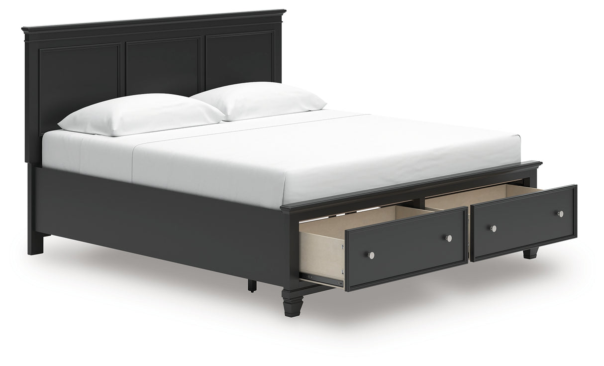 Lanolee King Panel Storage Bed with Dresser in Black from Ashley - Luna Furniture