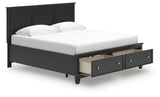Lanolee King Panel Storage Bed with Dresser in Black from Ashley - Luna Furniture