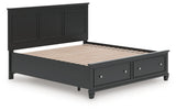 Lanolee King Panel Storage Bed with Dresser in Black from Ashley - Luna Furniture