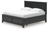 Lanolee King Panel Storage Bed with Dresser in Black from Ashley - Luna Furniture