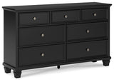 Lanolee King Panel Storage Bed with Dresser in Black from Ashley - Luna Furniture