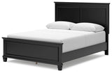 Lanolee Queen Panel Bed with Mirrored Dresser and Chest in Black from Ashley - Luna Furniture
