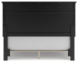 Lanolee Queen Panel Bed with Mirrored Dresser and Chest in Black from Ashley - Luna Furniture