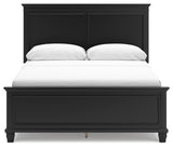 Lanolee Queen Panel Bed with Mirrored Dresser and Nightstand in Black from Ashley - Luna Furniture