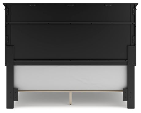 Lanolee Queen Panel Bed with Mirrored Dresser and Nightstand in Black from Ashley - Luna Furniture