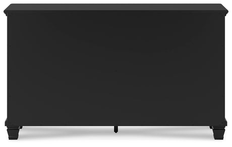 Lanolee Queen Panel Storage Bed with Dresser and Chest in Black from Ashley - Luna Furniture