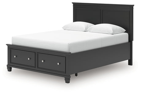 Lanolee Queen Panel Storage Bed with Dresser and Nightstand in Black from Ashley - Luna Furniture