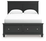 Lanolee Queen Panel Storage Bed with Dresser in Black from Ashley - Luna Furniture