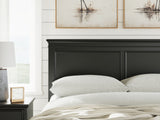 Lanolee Queen Panel Storage Bed with Mirrored Dresser and Nightstand in Black from Ashley Furniture - Luna Furniture