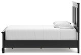 Lanolee Twin Panel Bed with Mirrored Dresser and Nightstand in Black from Ashley Furniture - Luna Furniture
