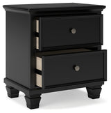 Lanolee Twin Panel Bed with Mirrored Dresser and Nightstand in Black from Ashley Furniture - Luna Furniture
