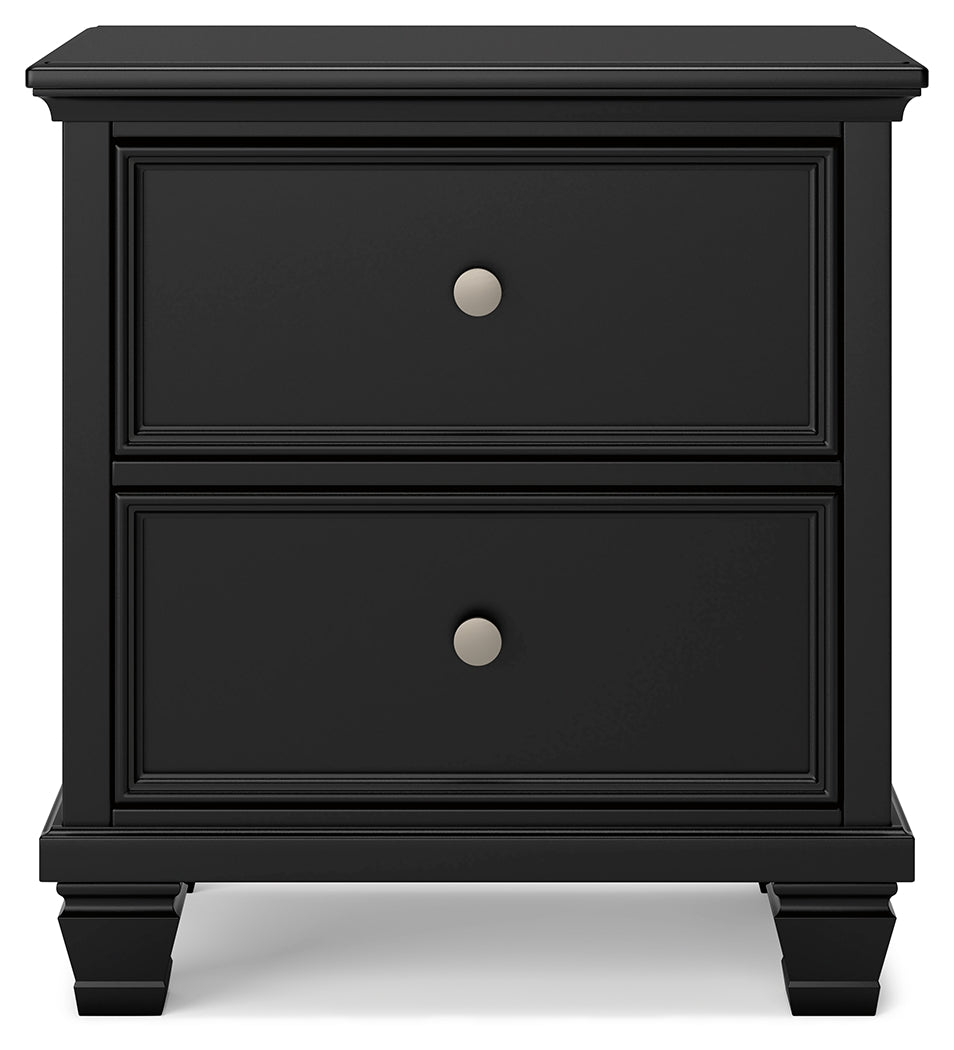 Lanolee Twin Panel Bed with Mirrored Dresser and Nightstand in Black from Ashley Furniture - Luna Furniture