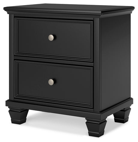 Lanolee Twin Panel Bed with Mirrored Dresser, Chest and Nightstand in Black from Ashley Furniture - Luna Furniture