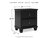 Lanolee Twin Panel Bed with Mirrored Dresser, Chest and Nightstand in Black from Ashley Furniture - Luna Furniture