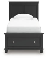 Lanolee Twin Panel Storage Bed with Dresser and Chest in Black from Ashley Furniture - Luna Furniture