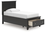 Lanolee Twin Panel Storage Bed with Dresser and Chest in Black from Ashley Furniture - Luna Furniture
