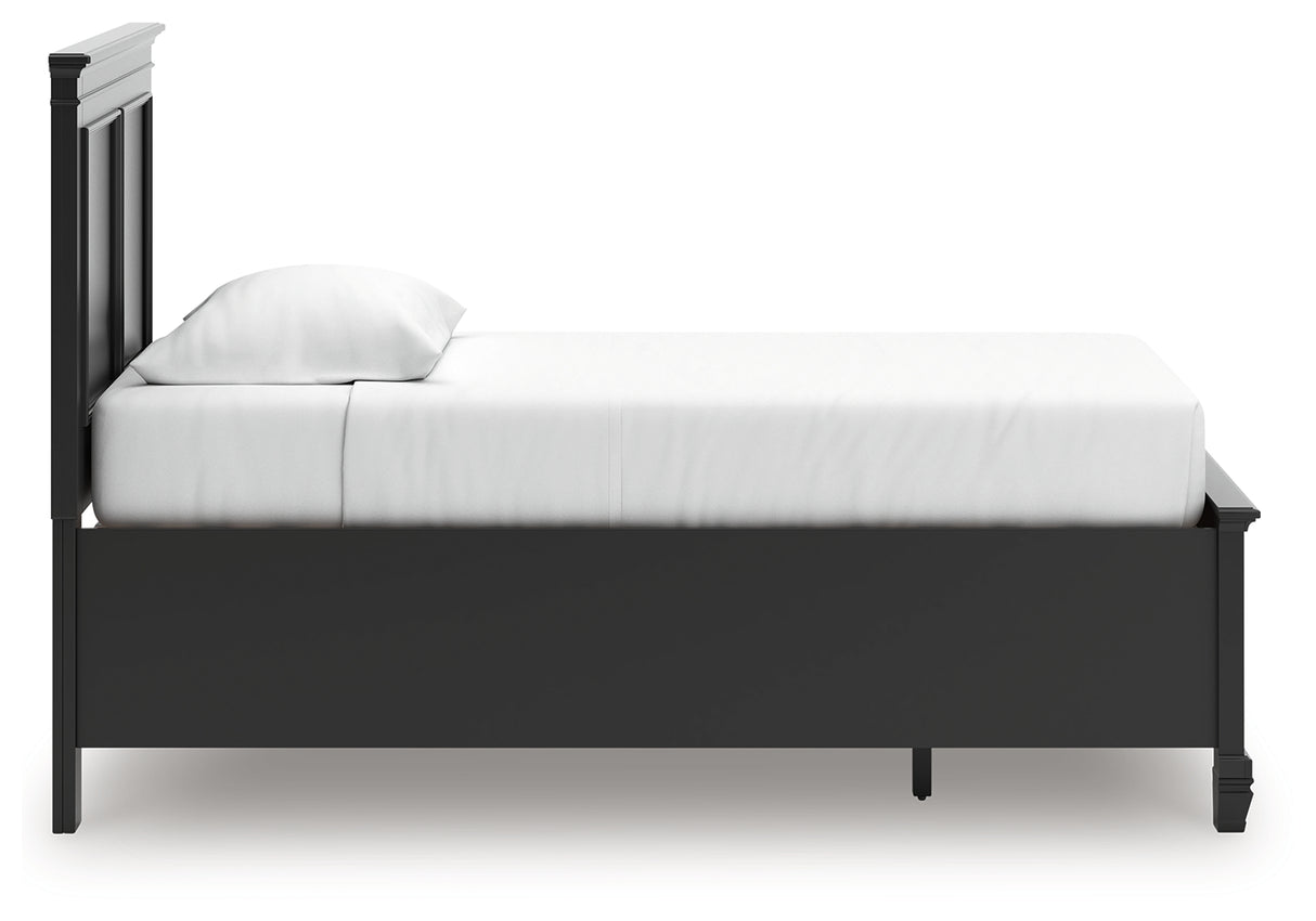 Lanolee Twin Panel Storage Bed with Dresser and Chest in Black from Ashley Furniture - Luna Furniture