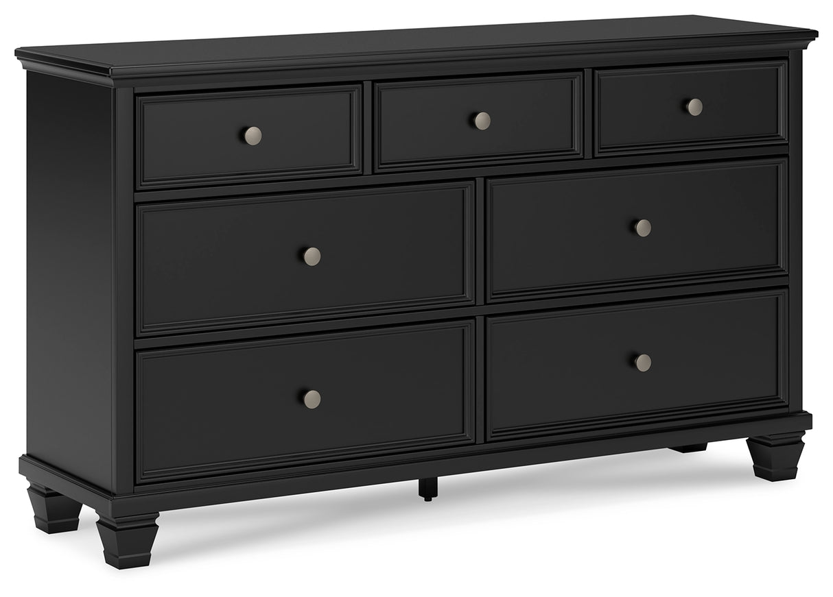 Lanolee Twin Panel Storage Bed with Dresser and Chest in Black from Ashley Furniture - Luna Furniture