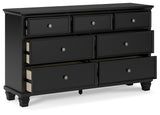 Lanolee Twin Panel Storage Bed with Dresser and Chest in Black from Ashley Furniture - Luna Furniture