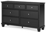Lanolee Twin Panel Storage Bed with Dresser and Chest in Black from Ashley Furniture - Luna Furniture