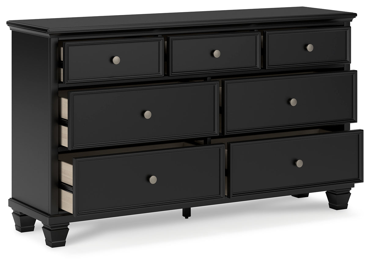 Lanolee Twin Panel Storage Bed with Dresser and Nightstand in Black from Ashley Furniture - Luna Furniture
