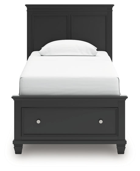 Lanolee Twin Panel Storage Bed with Dresser in Black from Ashley - Luna Furniture