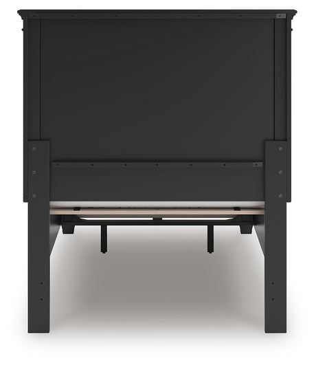 Lanolee Twin Panel Storage Bed with Mirrored Dresser in Black from Ashley - Luna Furniture